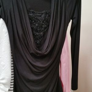 KAREN KANE BLACK TOP WITH BLACK JEWELS